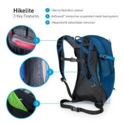 Osprey Hikelite Wandelrugzak - 18 Liter - Zwart -Tassen Winkel osprey hikelite 18 1