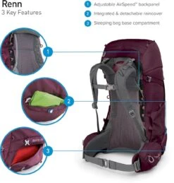 Osprey Renn Backpack - 50 Liter - Donkergrijs -Tassen Winkel osprey renn features 8