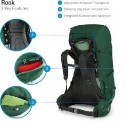 Osprey Rook Backpack - 65 Liter - Zwart -Tassen Winkel osprey rook features